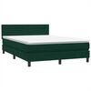 vidaXL Boxspring met matras fluweel donkergroen 140x210 cm