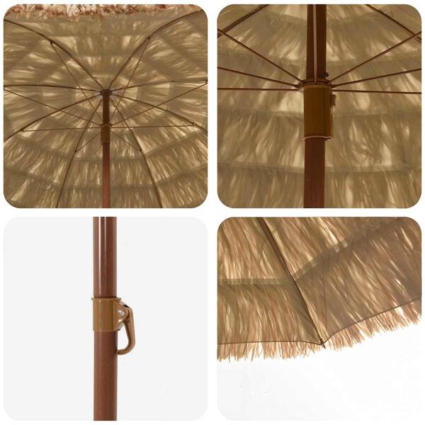 vidaXL Strandparasol Bruin Ø 206 x 209.5 cm Staal