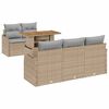 vidaXL Tuin Sofa Set 6 st Beige Poly riet