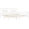 vidaXL Bedframe met hoofdbord massief hout wit 200x200 cm