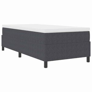 vidaXL Boxspringbed Donkergrijs en Wit 90 x 200 cm Katoen Stof