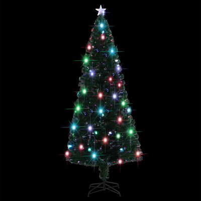 vidaXL Kerstboom met LED en standaard 210 cm glasvezel
