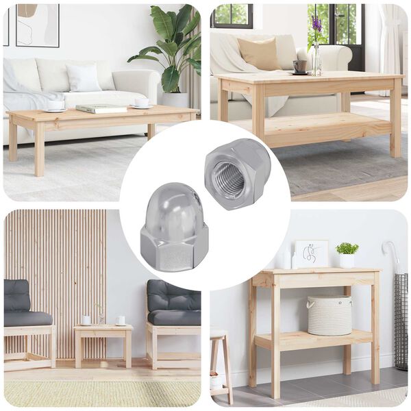 vidaXL Eikelnuts 2 pcs Zilver 12,8 x 12,8 x 6,5 cm Staal