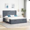 vidaXL Ottoman bed met matrassen en LED's 180x200cm fluweel