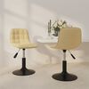 vidaXL Eetkamerstoelen draaibaar 2 st fluweel cr&egrave;mekleurig