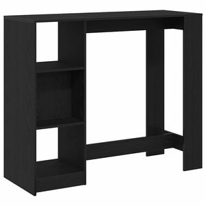 vidaXL Bartafel met plank Zwart Eiken 124 x 46 x 103.5 cm Bewerkt hout