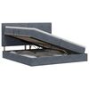 vidaXL Opslag bed met matras Donkergrijs 200 x 200 cm Fluweel