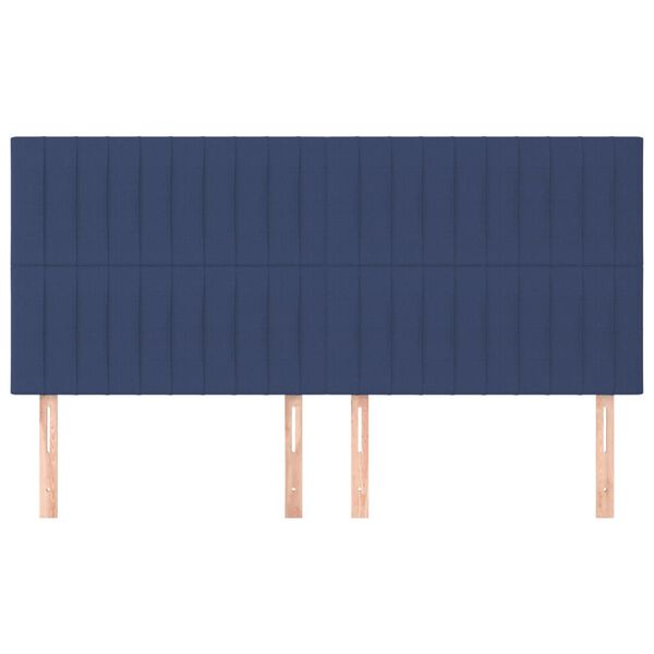 vidaXL Hoofdbord blauw 160x5x118/128 cm stof