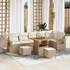 vidaXL Tuin Sofa Set 9 pcs Beige poly rattan