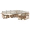 vidaXL Buiten bankenset 8 pcs Natuurlijk en Cr&egrave;me Wit Polyester