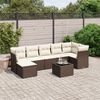 vidaXL 8-delige Loungeset met kussens poly rattan bruin