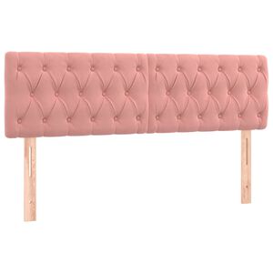 vidaXL Hoofdborden 144x7x78/88 cm fluweel roze