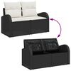 vidaXL Tuin Sofa Set met kussen met opslag 5 pcs Zwart Poly riet