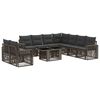 vidaXL Tuinbankenset 10 st Grijs en Donkergrijs poly rattan