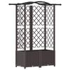 vidaXL Verhoogd Bed met Trellis en Dak Bruin 122 x 40 x 138 cm PP