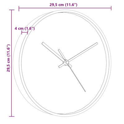 vidaXL Wandklok Ø29,5 cm polystyreen en glas goudkleurig en blauw