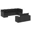 vidaXL 9-delige Loungeset met kussens poly rattan zwart