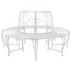 vidaXL Boom bank 8-Aantal zitplaatsen &Oslash; 160 x 89 cm Staal Antiek wit
