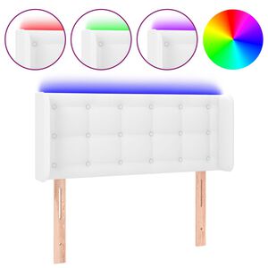 vidaXL Hoofdbord LED 83x16x78/88 cm kunstleer wit