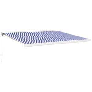 vidaXL Luifel uittrekbaar 4x3 m stof en aluminium blauw en wit