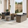 vidaXL Tuin Sofa Set met kussen 8 pcs Grijs poly rattan
