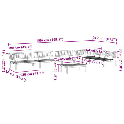 vidaXL 6-delige Loungeset pallet massief acaciahout