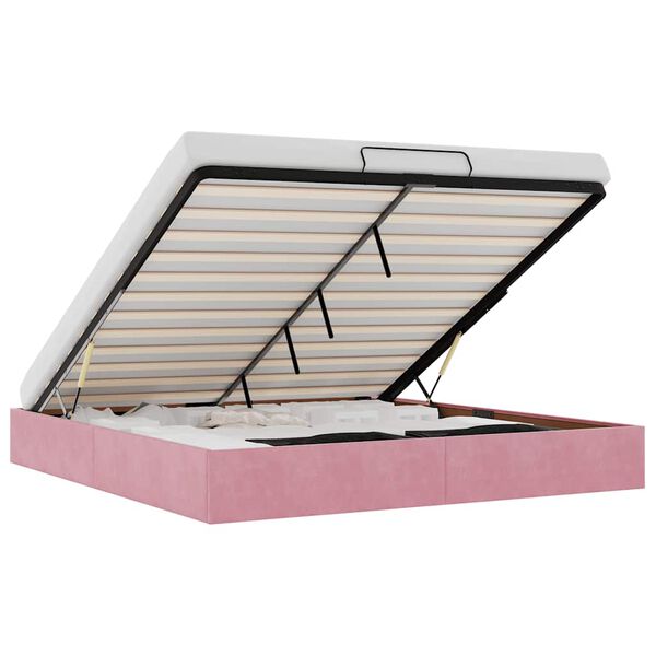 vidaXL Ottoman bedframe zonder matras 180x200 cm fluweel roze