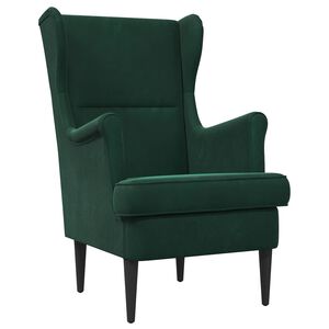 vidaXL Fauteuil Donkergroen Fluweel