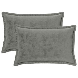 vidaXL Kussen met kussen HOUTEN 2 st Donkergrijs Flanel