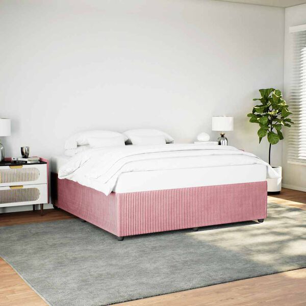 vidaXL Bedframe fluweel roze 200x200 cm