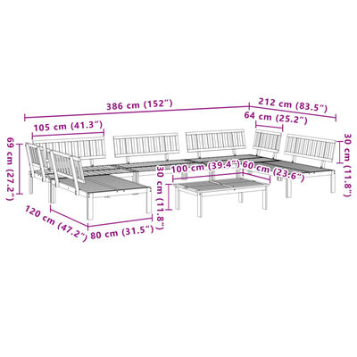 vidaXL 6-delige Loungeset pallet massief acaciahout