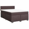 vidaXL Boxspring met matras stof donkerbruin 140x190 cm