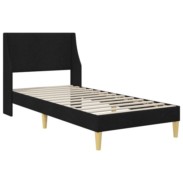 vidaXL Bedframe met hoofdeinde Zwart 100 x 200 cm Stof