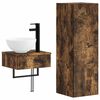 vidaXL Badkamermeubelset 2 st Gerookt eiken 33 x 34,5 x 100 cm