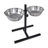 vidaXL Verstelbare dubbele honden / katten voederbak (2 x 4,1L RVS bakken)