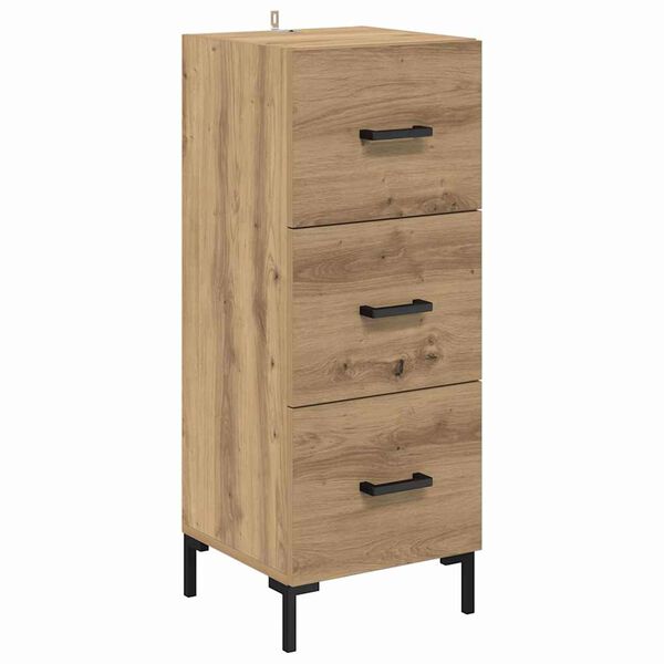 vidaXL Dressoir met lade Artisan Eiken 34,5 x 34 x 90 cm Bewerkt hout