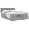 vidaXL Ottoman bed met matras 140x200cm stof lichtgrijs