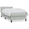 vidaXL Boxspring met matras fluweel lichtgrijs 90x220 cm