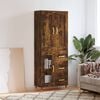 vidaXL Hoge kast 69,5x34x180 cm bewerkt hout gerookt eikenkleurig