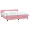 vidaXL Boxspring met matrassen fluweel roze 200x210 cm