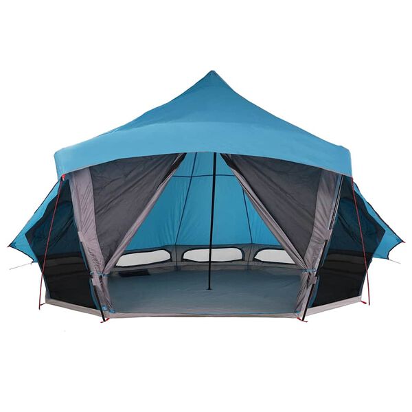 vidaXL Familie Tipi Tent met dak Blauw en Grijs 508 x 470 x 300 cm