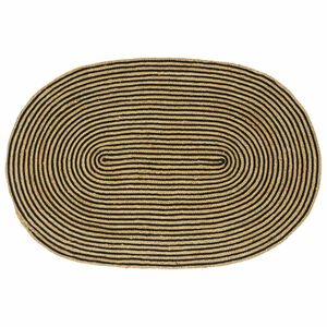 vidaXL Vloerkleden Naturel en Zwart 122 x 183 cm Jute