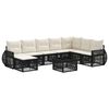 vidaXL Tuinbankenset 9 pcs Zwart en Cream Wit poly rattan