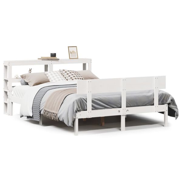 vidaXL Bedframe zonder matras massief grenenhout wit 120x190 cm