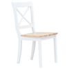 vidaXL Eetkamerstoelen 6 st massief rubberwood wit en naturel