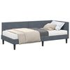 vidaXL Hoekbedframe met Matras Anders 2 pcs Grijs Fluweel