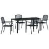 vidaXL Tuin eettafelset 5 pcs Antraciet Gepoedercoat staal