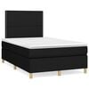 vidaXL Boxspring met matras stof zwart 120x200 cm