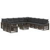 vidaXL Tuinbankenset 12 st Grijs poly rattan