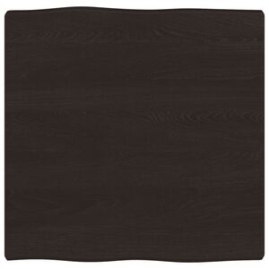 vidaXL Tafelblad natuurlijke rand 60x60x(2-4) cm eikenhout donkerbruin